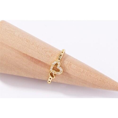 Open Ring with Love Heart Design Best Valentines Gift Crystal Zircon Engagement Wedding Anniversary Rings for Women Jewelry