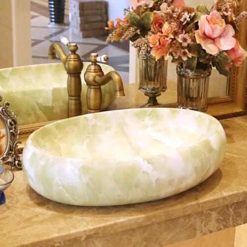 Oval Jingdezhen ceramic sink wash basin Ceramic Counter Top Wash Basin Bathroom Sinks sink oval bathroom vessel sinks