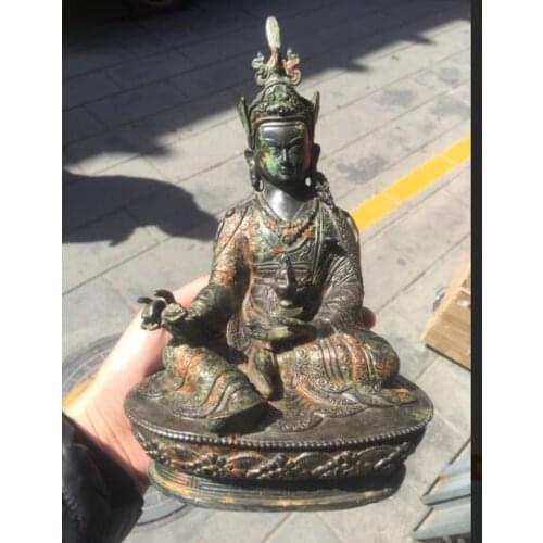 Do the old antique bronze statue of Buddhism sculpture decoration free shipping