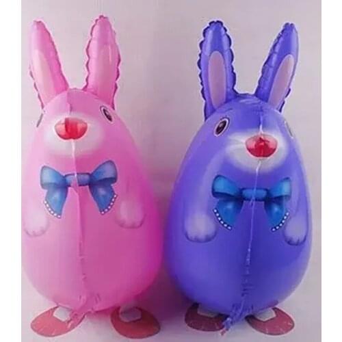Cute Rabbit Helium Walking Balloon Baby Shower Balloon Animal Party/Birthday/Easter Decorations Baby Shower Toy Gift