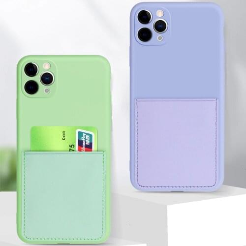 Silicone Phone Case for iPhone 12 Pro 12 Mini X Xr Xs 7 8 6 6S Plus Wallet Funda For iPhone 12 11 Pro Max Coque With Card Holder