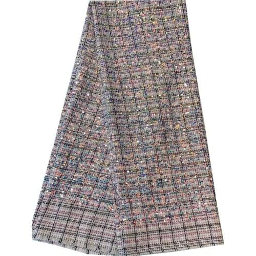 SJ Lace French Tulle Lace Fabric With Sequins Lace Soft Milk Silk Lace Nigerian Mesh Lace Fabric For Wedding Sewing wy3-42