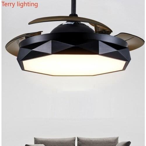 Modern European simple remote control invisible bedroom, hall ceiling fan 36 / 42 "adjustable light, built-in 220 V 110 v