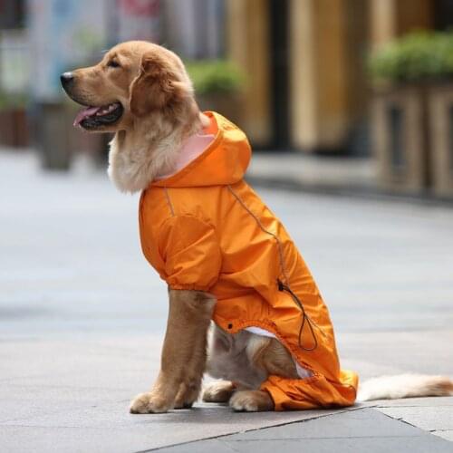 Pet Waterproof Raincoat Medium Large Dog Rain Clothes Cloak Poncho Four-legged Clothes for All Seasons Anti-cold Pet Body Covers