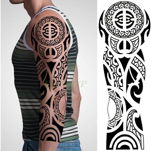 Waterproof Temporary Tattoo Sticker Tribal Totem old school full arm fake tatto flash tatoo sleeve large size for men women