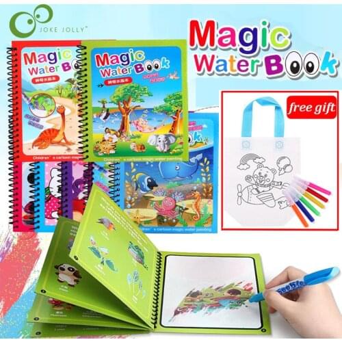 Magic Water Drawing Book Montessori Painting Board Drawing Toy Kids Toys Coloring Book Doodle & Magic Pen Birthday Gift ZXH