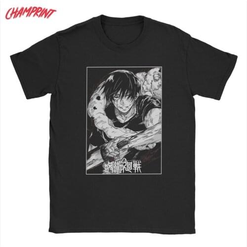 Humorous Toji Fushiguro Knife Jujutsu Kaisen T-Shirt for Men O Neck Cotton T Shirts Short Sleeve Tee Shirt Plus Size Clothes
