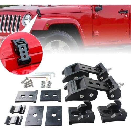 1 Pair Black Metal Hood Latches Hood Lock Catch for Jeep Wrangler JK JKU 2007-2018