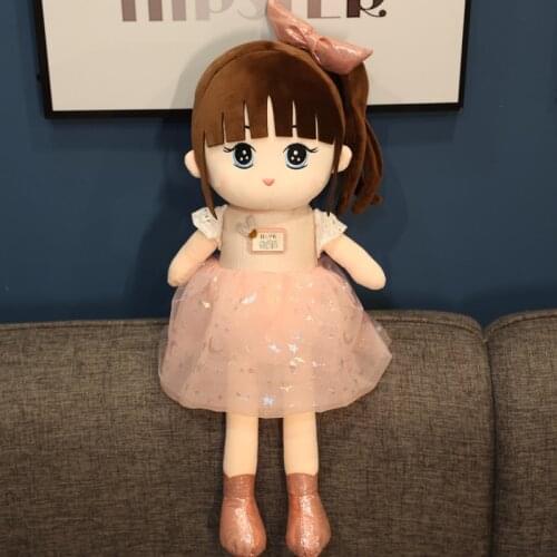1pc 95CM Kawaii Cartoon Girl with Skirt Plush Toy Stuffed Baby Dolls Soft Pillow For Kids Birthday Girls Valentine Gifts