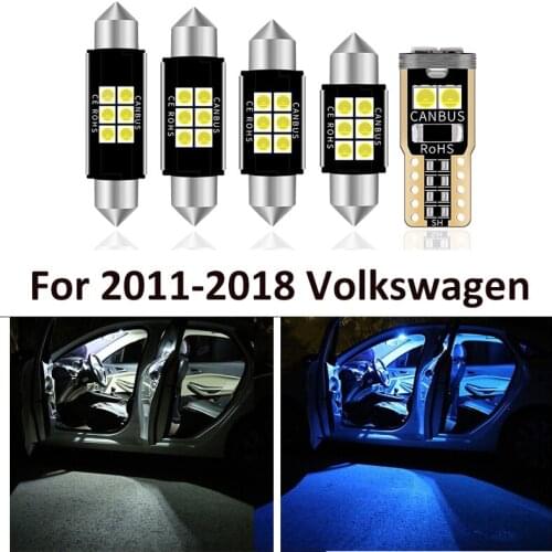 17pcs White Canbus LED Car Bulbs Interior Map Dome Light Package Kit For Volkswagen VW Sharan 7N 2011-2018 License Plate Lamp