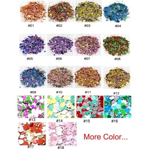 18+GD47 in-a-Bag/in-a-Jar Thin Mix-Designs Hexogon shaped spangles Glitter Nail art Glitter Pieces Nail art decoration,HG767878