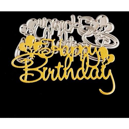 2021 new Metal Cutting Dies Balloon Happy Birthday for Scrapbooking Steel Craft Die Cut Embossing Paper Card Album