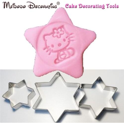 3Pcs/Set Star Petal Flower Cutter Cake Decorating Tools Fondant Stainless Steel Cutter Star Mould