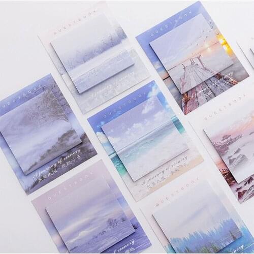 Mohamm 30sheets Creative Scenery Tour Can Tear Up Sticky Notes Memo Pad Fresh Students School Stationery Supply