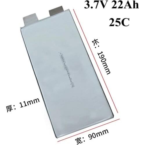 4pc Powerful 25C 3.7v 22ah Lithium Polymer Battery 3.7V Lithium Cobalt Battery ICR 25C 3.7V 400A Discharge for RC Model Airplane