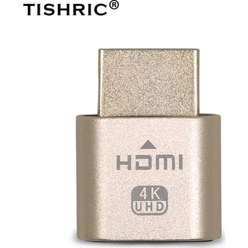 TISHRIC HDMI VGA Adapter Dummy Plug Aluminum Alloy Virtual Display Adapter EDID Display Cheat Plug Graphics Card Emulator
