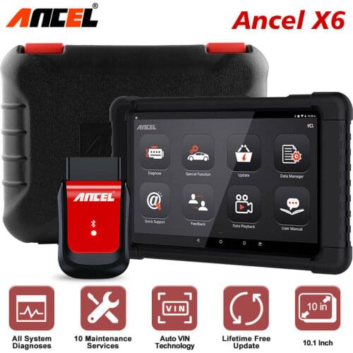 Ancel X6 Bluetooth Scanner Full System Car Diagnostic Tools Airbag Reset OBD2 Automotive Scanner Free Update Airbag Scan Tools