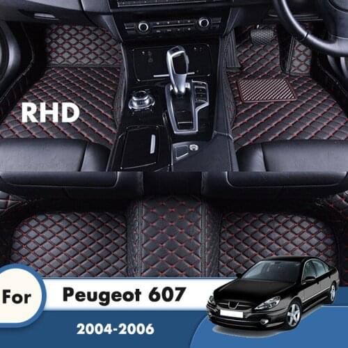 RHD Car Floor Mats For Peugeot 607 2006 2005 2004 Waterproof Carpet Custom Auto Styling Foot Pads Car Interior Accessories Cover