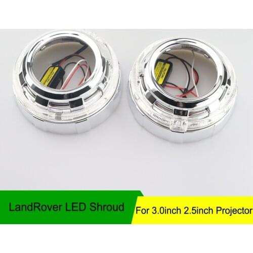 2pcs/lot AUTOKI Car Styling LED Angel Eyes Headlight Bi-xenon Hid Projector Lens Shroud Light for Q5 Hella H1 Projector Lens