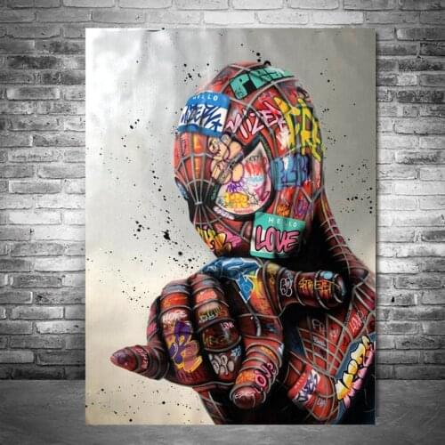 Graffiti art Marvel Avengers Captain America Canvas Paintings Poster Print Cartoon Spiderman Wall Art Picture Home Decoration