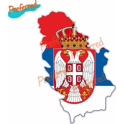 Creative Funny Serbia Map Flag Helmet Decal Window Car Sticker PVC Cover Scratches Waterproof Sunscreen