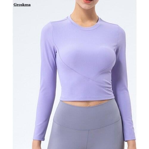 Sports Running Long Sleeve Crop Tops Women Yoga Shirt Autumn Training Tees Fitness Gym Clothing футболка женский