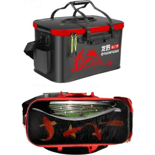 Cool Useful EVA Portable Fishing Bag Folding Thicken Live Fishing Box Tank Bucket Camping Fishing Tackle Fishbox Storage Bag