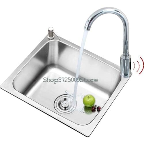 Kitchen Sink Single Sink Small Kitchen Sink Sus304 Stainless Steel Above Counter Basin Integrated Small Mini Single Sink