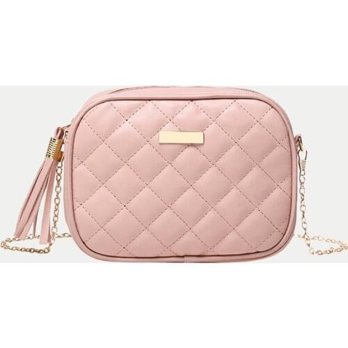 Tassel Small Messenger Shoulder Bag For Women Fashion Trend Lingge Embroidery Female Crossbody Bag Chain Ladies Handbag Purse