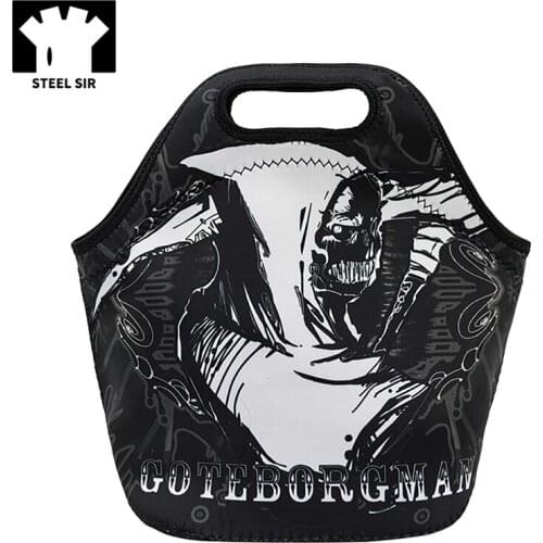 Punk Fashion Handbag Black Printing Zipper Casual Shpping Bag For Women New