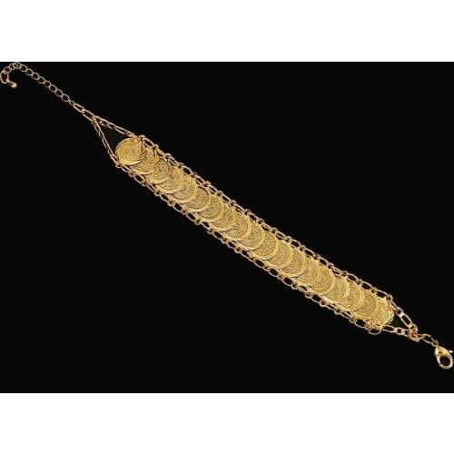 Trendy Islam Muslim Ancient Coins Bracelet Gold Color Arab Money Sign Bracelet Jewelry