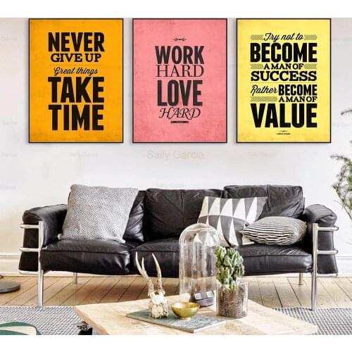 Motivational Quote Wallpaper Poster Art Colorful Canvas Painting Nordic Decoration for Home Bedroom Craft Print Picture