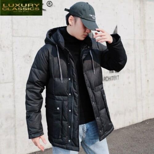 Winter Down Jacket Men Thick Warm 90% White Duck Down Coat Male Hooded Mens Clothing 2021 Casual Outwear Hiver 2021112 LW