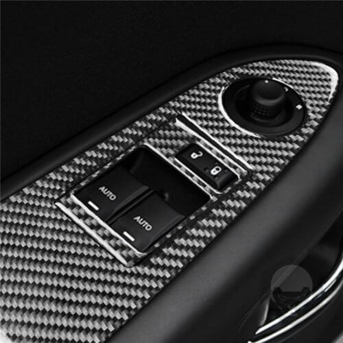 Window Adjustment Lift Switch Cover Trim Sticker for Dodge Challenger 2008-2014 Stylish Interior Decoration Car Accessories LHD