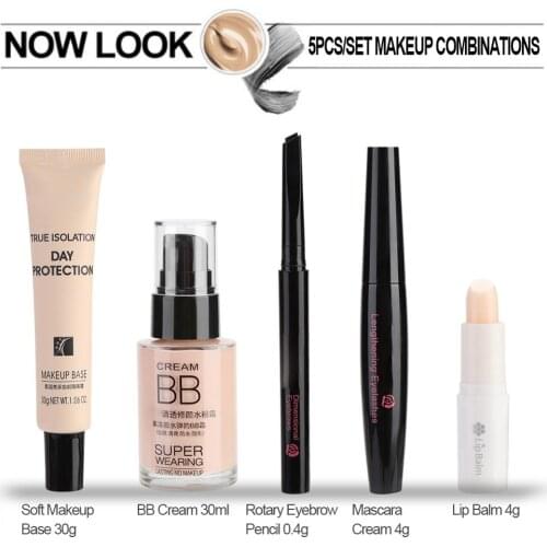 New fashion Cosmetic Makeup Set for Beginner Lip Balm BB Cream Eyebrow Pencil Mascara Makeup Base Makeup Kits For girl gifts