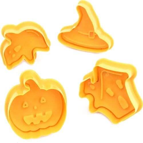 Newly Cookie Cutter Stencils with Halloween Theme 3D Cartoon DIY Biscuit Template Practical Kitchen Baking Tools