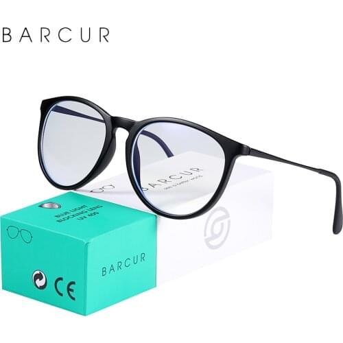 BARCUR Anti Blue Light Computer Glasses Frame Men Glass Frames Women Trend Styles Brand Optical Reading UV400 Protection