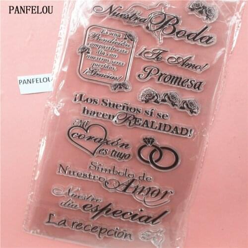 PANFELOU Ring words Transparent Clear Silicone Stamp/Seal DIY scrapbooking/photo album Decorative clear stamp sheets