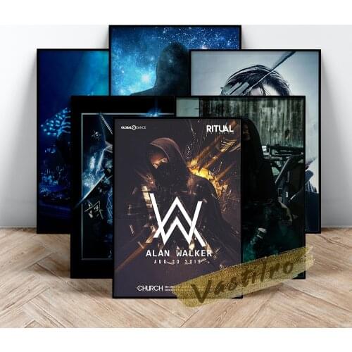 Hot Singer Alan Walker Poster, Music Album Magazine Cover Wall Picture, Popular Music Dj Star Prints, Bar Pub Club Wall Stickers
