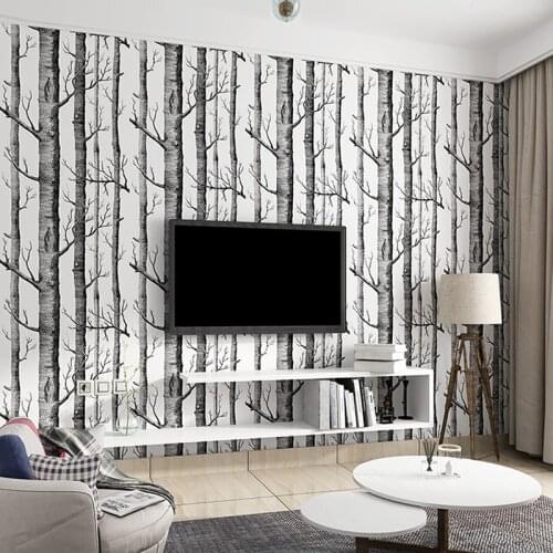 Simple TV Background Wall paper Home Wall Decor Tree Vinyl Self Adhensive Wallpaper for walls in rolls Living Room Decoration