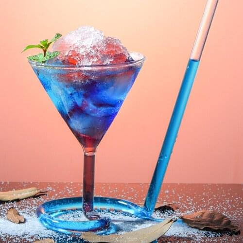 Transparent Drinkware Reusable Glass Cup with Straw Champagne Goblet Glass Whiskey Cute Kupa Bardak Drinking Glasses BD50BL