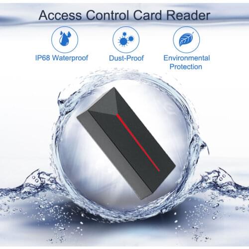 RFID Reader Long Range 125KHZ/13.56MHZ Access Control RFID Reader Black Proximity Small Card Reader IP68 Waterproof Wiegand26/34