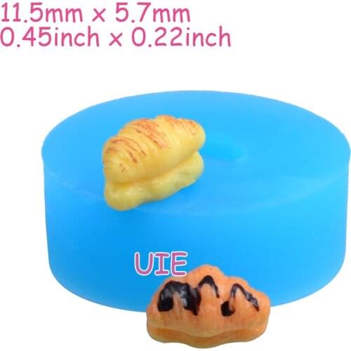 GYL418U 11.5mm x 5.7mm Croissant Silicone Mold Fondant Cake Decoration Candy Resin Clay Earrings Necklace Craft Soap Candle