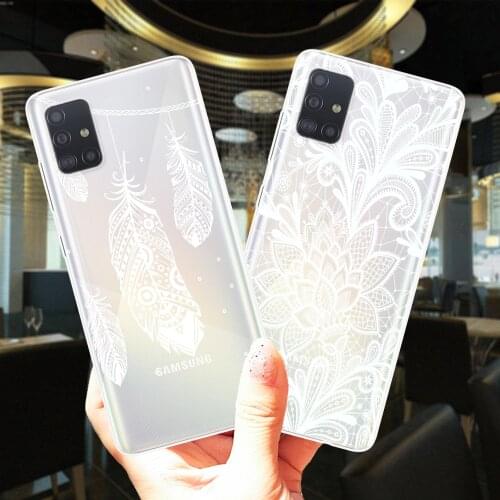 Sexy Floral Mandala Lace Flower Silicone Case Cover For Samsung A51 A71 A01 A10 A11 A21S A30 A31 A40 A41 A50 A60 A70 A30S A50S