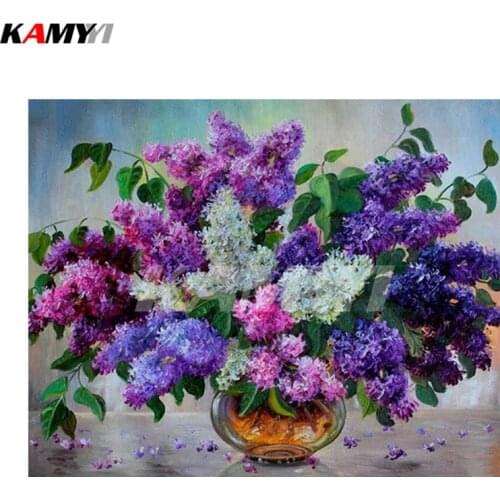 Patterns Rhinestones Lilac flowers 5d Diy Diamond Painting Diamond Embroidery full square mosaic Pictures new hobby DD