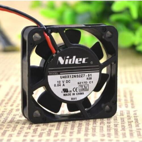 Nidec U40X12NS2Z7-51 40*40*10 4CM 12V 0.04A 2 wire ultra quiet cooling fan