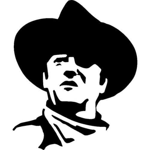 12.5cm*15.1cm Cowboy Fashion Vinyl Car-Styling Stickers Decals Black/Silver S3-5522