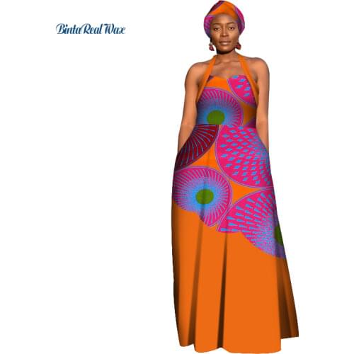 Dashiki African Print Dresses for Women Patchwork Long Dresses Vestidos Bazin Riche African Ankara Dress Clothing WY4395