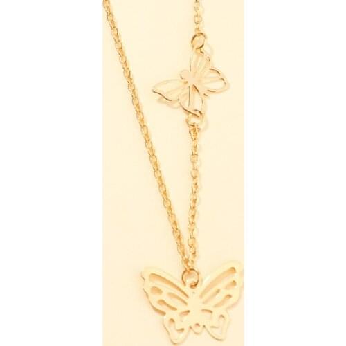 Delicate Hollow Butterfly Pendant Necklace for Women Gold Color Clavicle Chain 2020 Fashion Jewelry Necklaces Female Simple