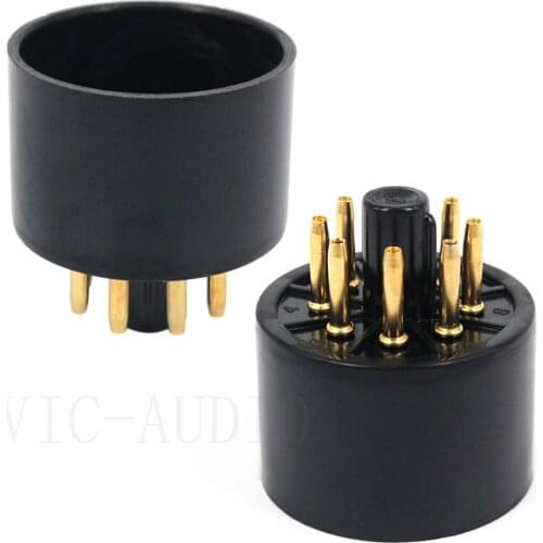 10PCS 8Pins Bakelite Tube Socket S8AES Bakelite Tube Base For KT88 6550 EL34 GZ34 Vacuum Tube Amplifier 4pins to 8pins